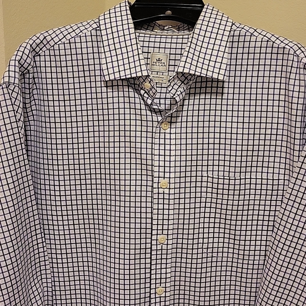 PETER MILLAR NANOLUXE EASYCARE BUTTON DOWN SHIRT....XL